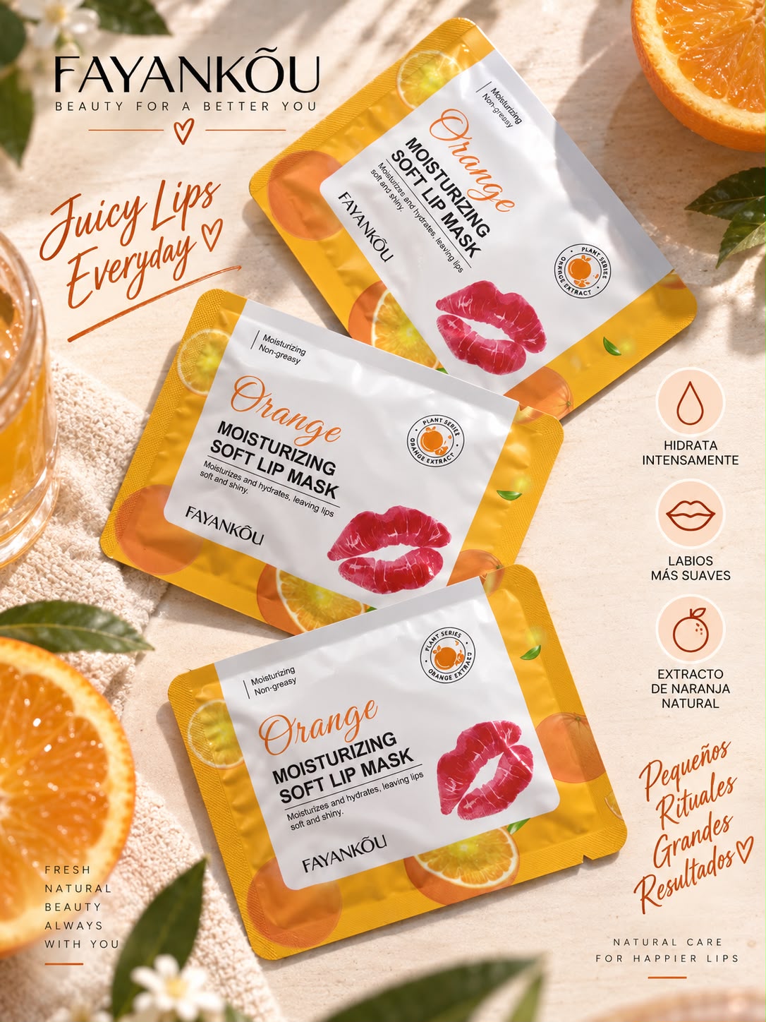 FAYANKOU MASCARILLA PARA LABIO NARANJA