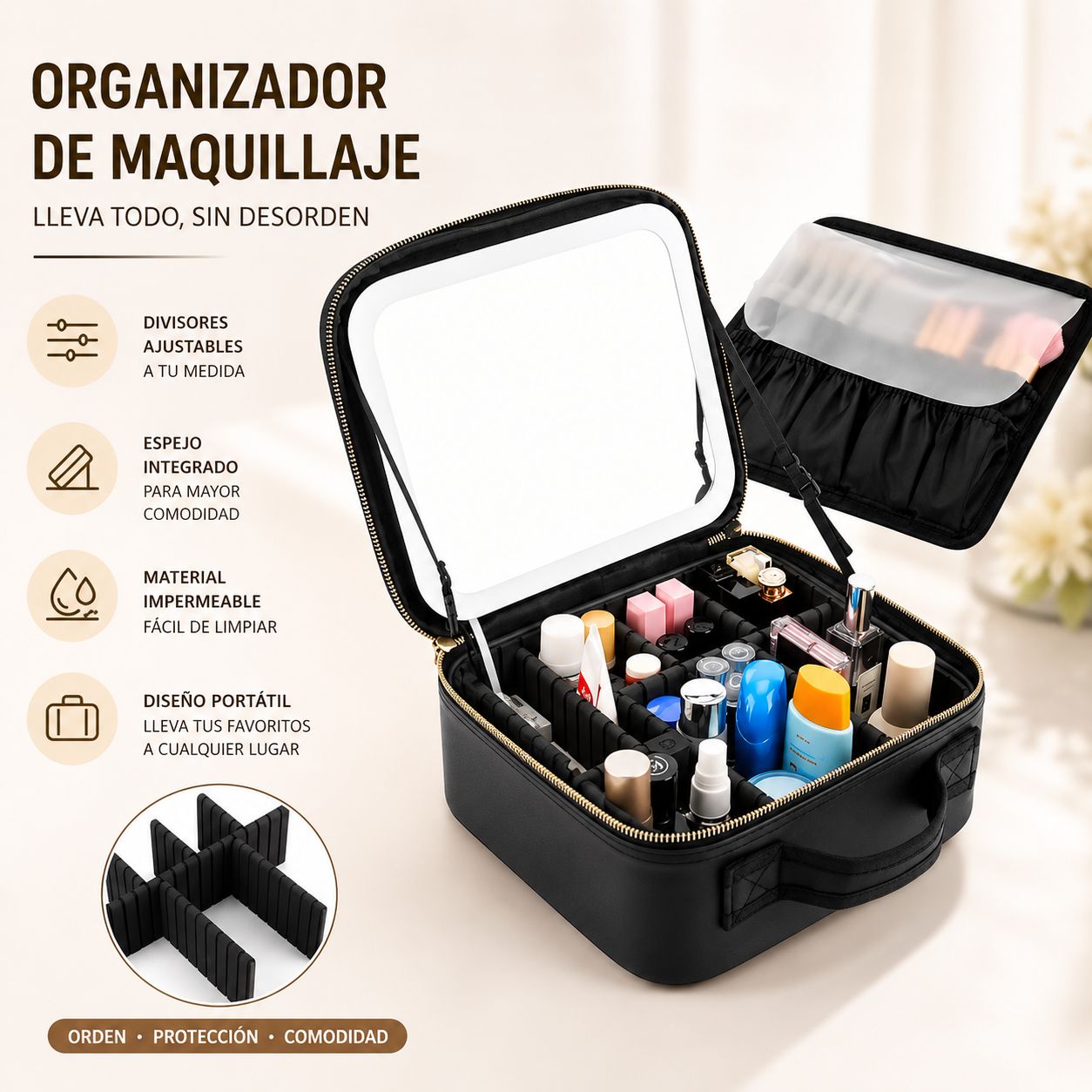 Organizador de maquillaje